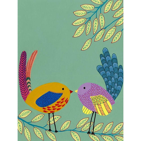 Patterned Feathers II White Modern Wood Framed Art Print by Moore, Regina