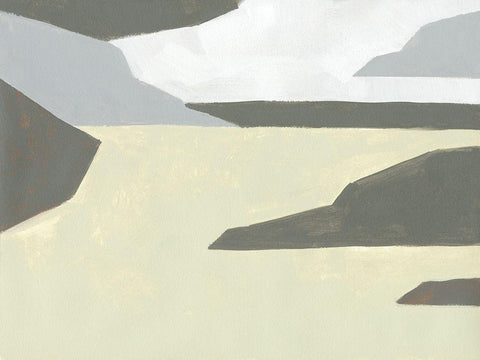 Landscape Composition III Black Ornate Wood Framed Art Print with Double Matting by Green, Jacob