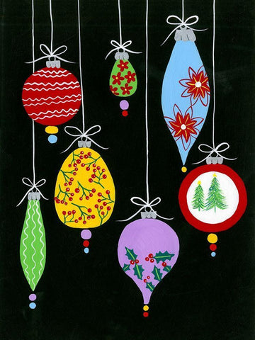 Jazzy Christmas I White Modern Wood Framed Art Print with Double Matting by Moore, Regina