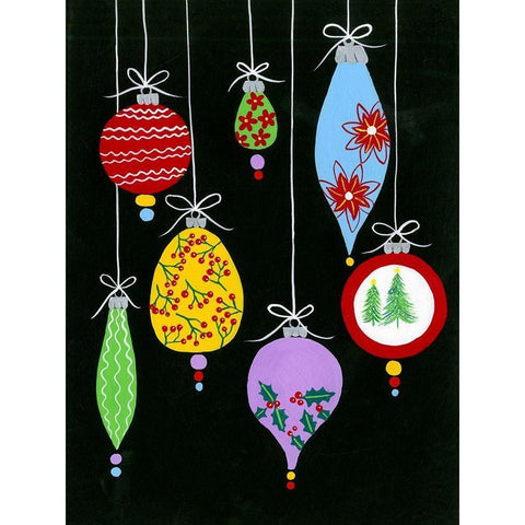 Jazzy Christmas I Black Modern Wood Framed Art Print by Moore, Regina