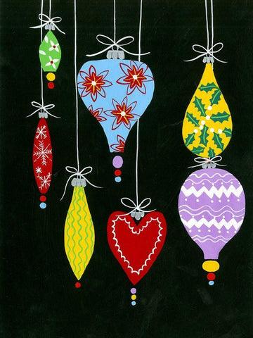 Jazzy Christmas II White Modern Wood Framed Art Print with Double Matting by Moore, Regina