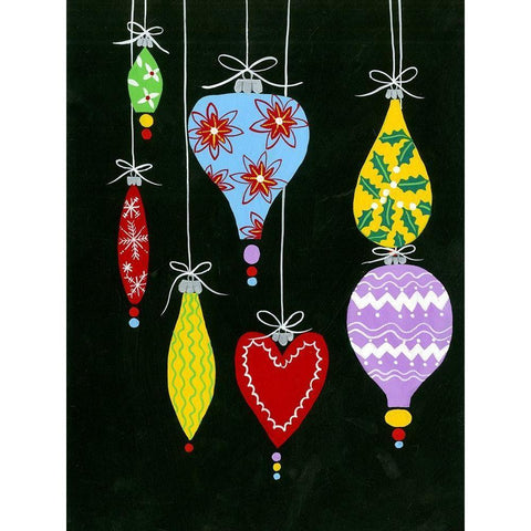 Jazzy Christmas II Black Modern Wood Framed Art Print with Double Matting by Moore, Regina