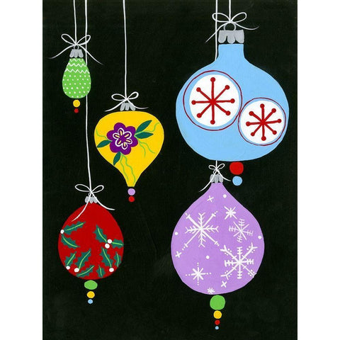 Jazzy Christmas III White Modern Wood Framed Art Print by Moore, Regina