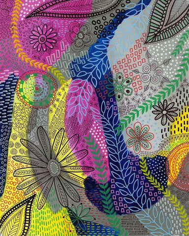 Chaotic II White Modern Wood Framed Art Print with Double Matting by Moore, Regina