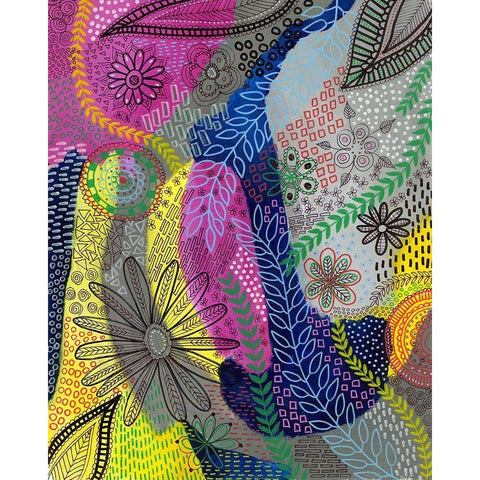 Chaotic II Black Modern Wood Framed Art Print by Moore, Regina