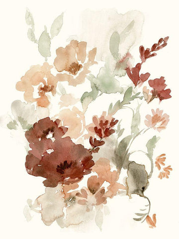 Waning Bouquet II Black Ornate Wood Framed Art Print with Double Matting by Goldberger, Jennifer