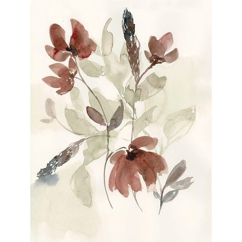 Dusty Flower Composition I Black Modern Wood Framed Art Print by Goldberger, Jennifer