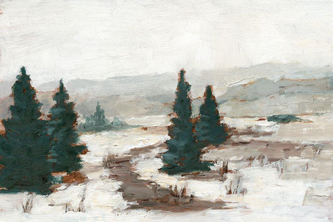 Melting Snow I White Modern Wood Framed Art Print with Double Matting by Harper, Ethan