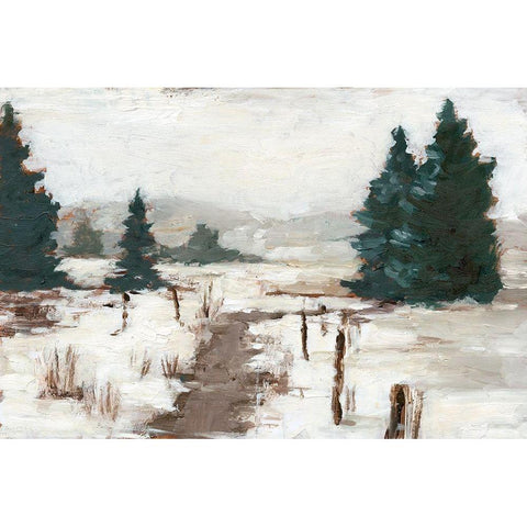 Melting Snow II Black Modern Wood Framed Art Print with Double Matting by Harper, Ethan