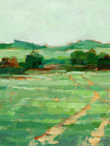 Farm Road I White Modern Wood Framed Art Print with Double Matting by Harper, Ethan