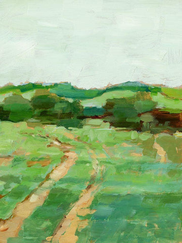 Farm Road II White Modern Wood Framed Art Print with Double Matting by Harper, Ethan