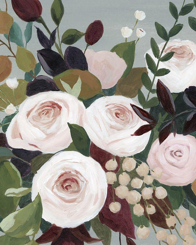 Bohemian Blooms I Black Ornate Wood Framed Art Print with Double Matting by Popp, Grace