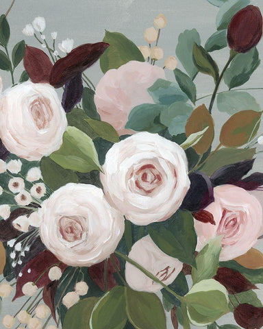 Bohemian Blooms II White Modern Wood Framed Art Print with Double Matting by Popp, Grace