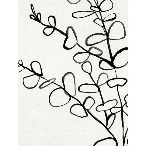 Sprig Contour I White Modern Wood Framed Art Print by Barnes, Victoria