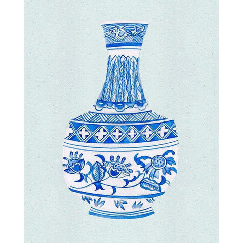 Qing Vase I White Modern Wood Framed Art Print by Wang, Melissa