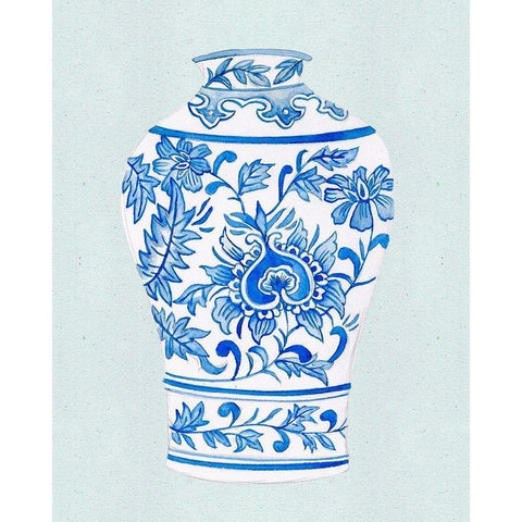 Qing Vase II White Modern Wood Framed Art Print by Wang, Melissa