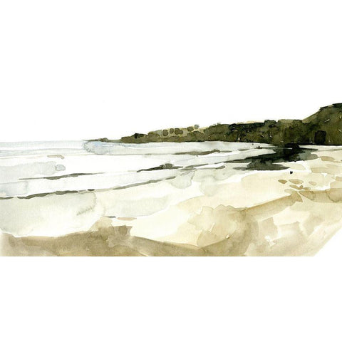 Simple Watercolor Coast I Gold Ornate Wood Framed Art Print with Double Matting by Caroline, Emma