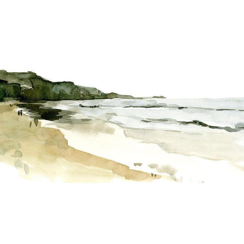 Simple Watercolor Coast II White Modern Wood Framed Art Print by Caroline, Emma