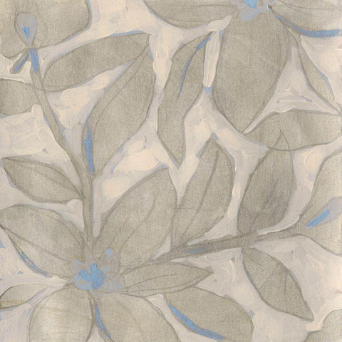 Silvertone Garden I White Modern Wood Framed Art Print with Double Matting by Vess, June Erica