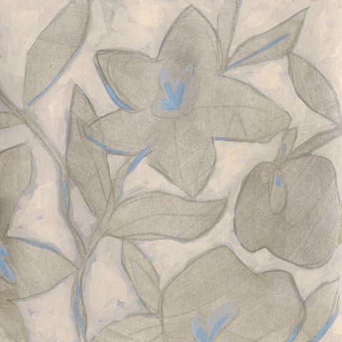 Silvertone Garden II Black Modern Wood Framed Art Print by Vess, June Erica