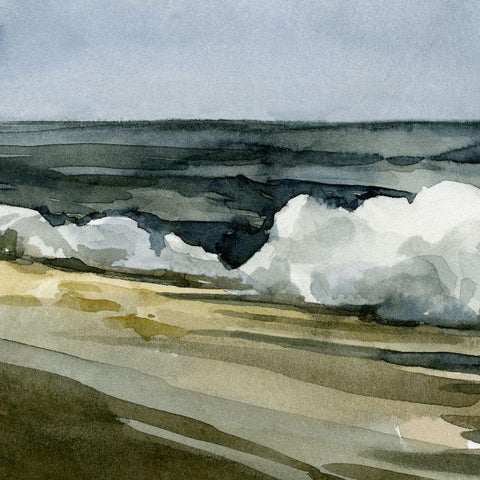 Loose Watercolor Waves IV Black Modern Wood Framed Art Print by Caroline, Emma