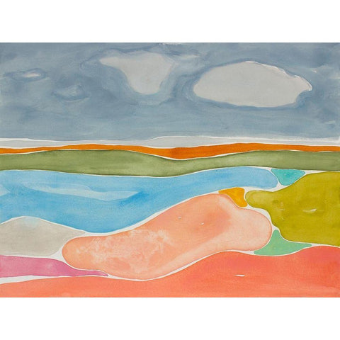 Luminous Coastline II White Modern Wood Framed Art Print by Delamater, Rob