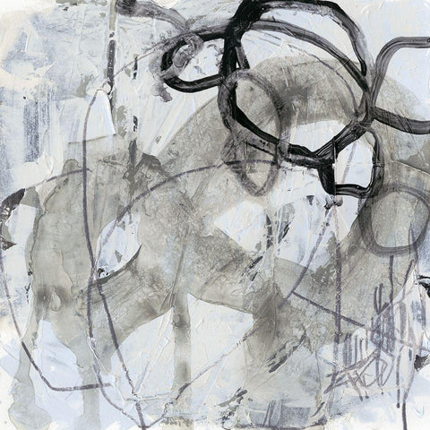 Neutral Swipe III Black Modern Wood Framed Art Print by Vess, June Erica
