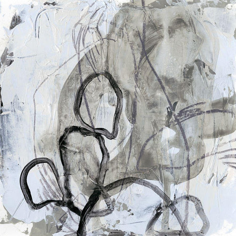 Neutral Swipe IV White Modern Wood Framed Art Print by Vess, June Erica