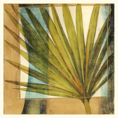 Seaside Palms I White Modern Wood Framed Art Print with Double Matting by Jennifer Goldbergrer