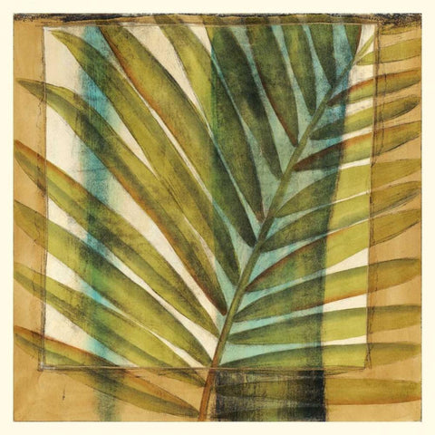Seaside Palms II Black Ornate Wood Framed Art Print with Double Matting by Jennifer Goldbergrer