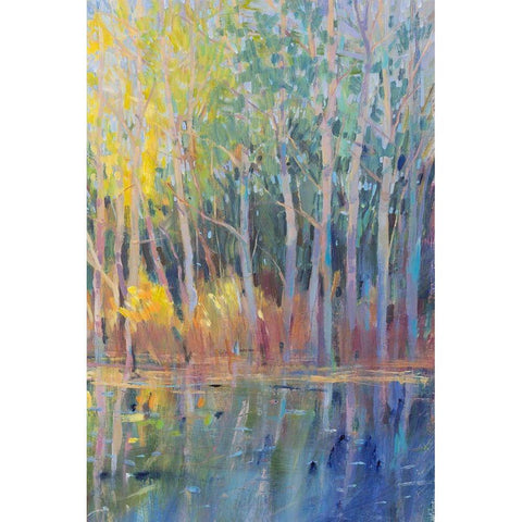 Reflected Trees I White Modern Wood Framed Art Print by OToole, Tim