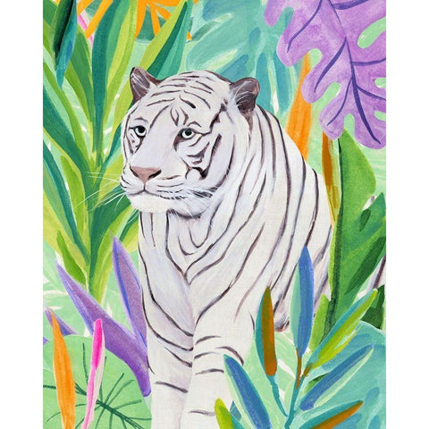 Tropic Tiger I Gold Ornate Wood Framed Art Print with Double Matting by Warren, Annie