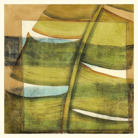 Seaside Palms IV Black Ornate Wood Framed Art Print with Double Matting by Jennifer Goldbergrer