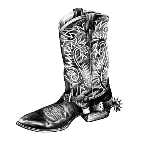 Vintage Cowboy I Black Modern Wood Framed Art Print by Popp, Grace