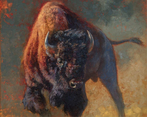 Full of Snort Black Ornate Wood Framed Art Print with Double Matting by Chapman, Julie T.