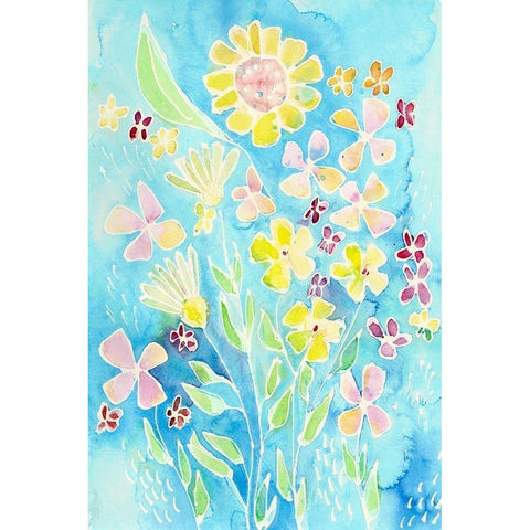 Snappy Floral I Gold Ornate Wood Framed Art Print with Double Matting by Moore, Regina