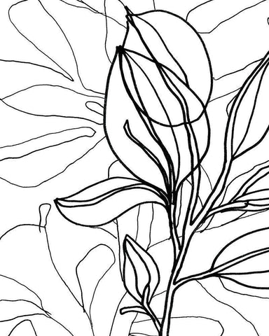 Tropical Lines I Black Ornate Wood Framed Art Print with Double Matting by Vess, June Erica