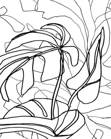 Tropical Lines II Black Ornate Wood Framed Art Print with Double Matting by Vess, June Erica