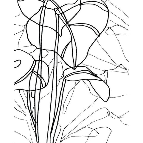 Tropical Lines III Black Modern Wood Framed Art Print with Double Matting by Vess, June Erica