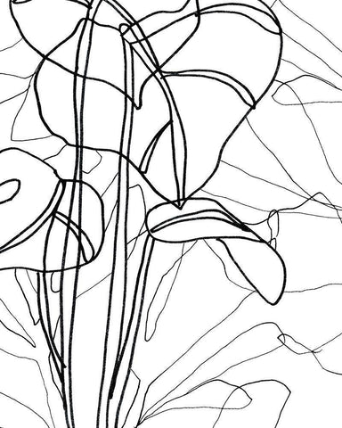 Tropical Lines III Black Ornate Wood Framed Art Print with Double Matting by Vess, June Erica