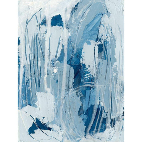 Blue Falls I White Modern Wood Framed Art Print by Vess, June Erica