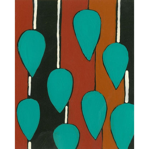 Rust and Teal Patterns V Gold Ornate Wood Framed Art Print with Double Matting by Moore, Regina