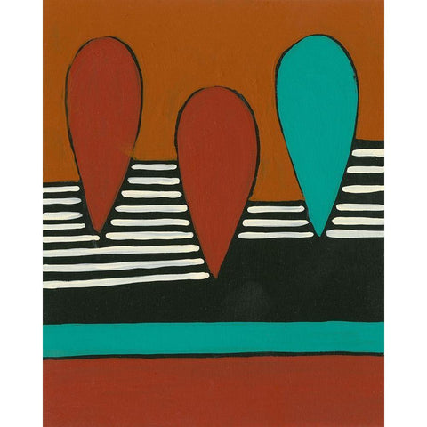 Rust and Teal Patterns X Black Modern Wood Framed Art Print by Moore, Regina