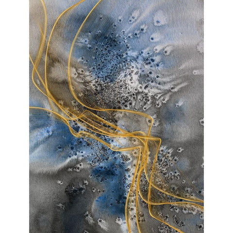 Coastal Watercolor Abstract V Black Modern Wood Framed Art Print by Orlov, Irena