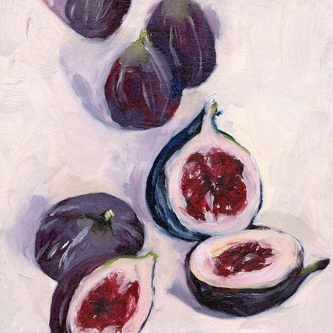 Figs in Oil I White Modern Wood Framed Art Print by Wang, Melissa