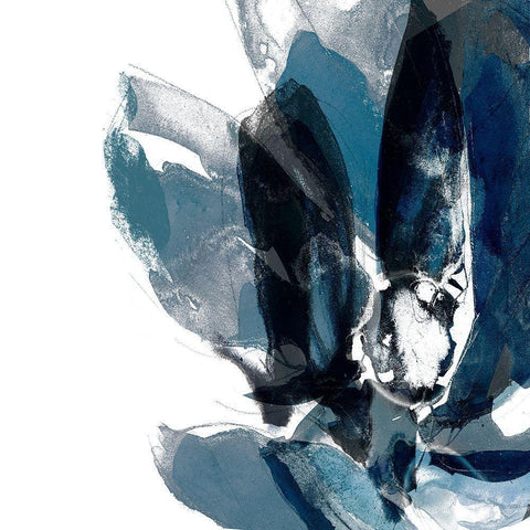 Blue Exclusion IV White Modern Wood Framed Art Print by Goldberger, Jennifer