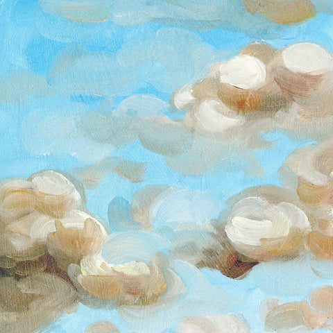 Floating Clouds I White Modern Wood Framed Art Print by Wang, Melissa