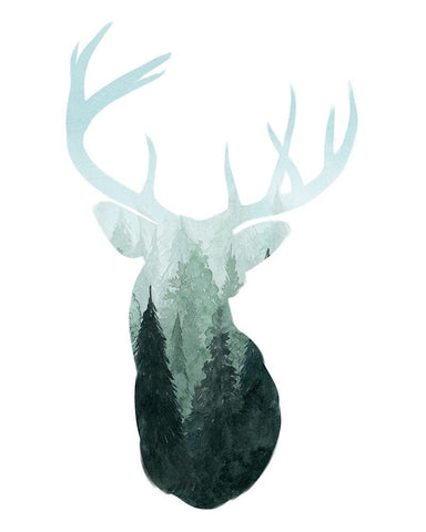 Forest Majesty II White Modern Wood Framed Art Print with Double Matting by Popp, Grace