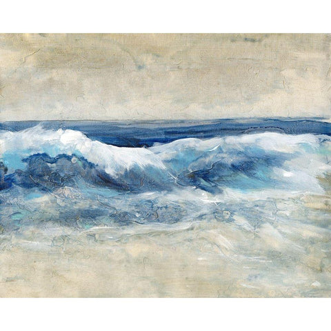 Breaking Shore Waves I Black Modern Wood Framed Art Print with Double Matting by OToole, Tim