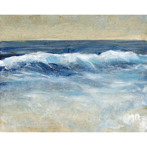 Breaking Shore Waves II White Modern Wood Framed Art Print by OToole, Tim